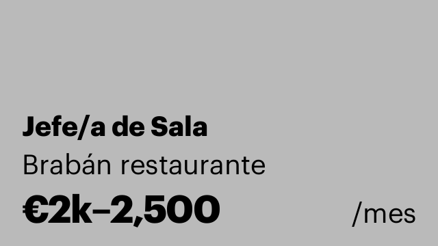 Jefe/a de Sala