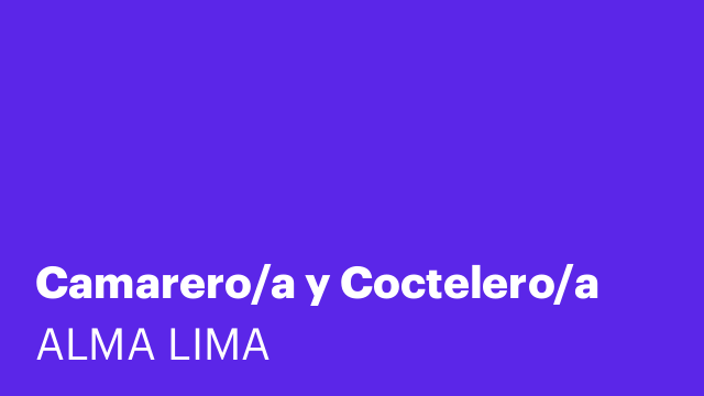 Camarero/a y Coctelero/a