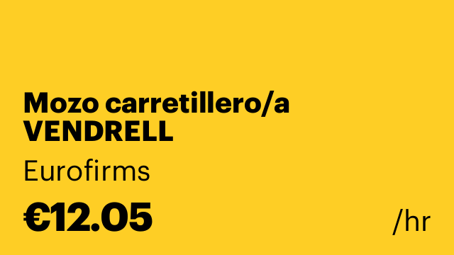 Mozo carretillero/a VENDRELL