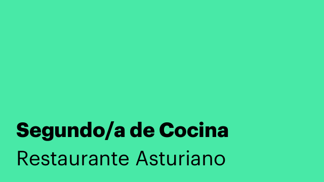 Segundo/a de Cocina
