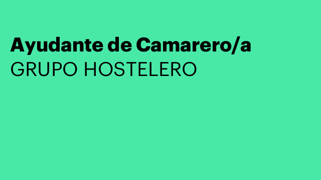 Ayudante de Camarero/a