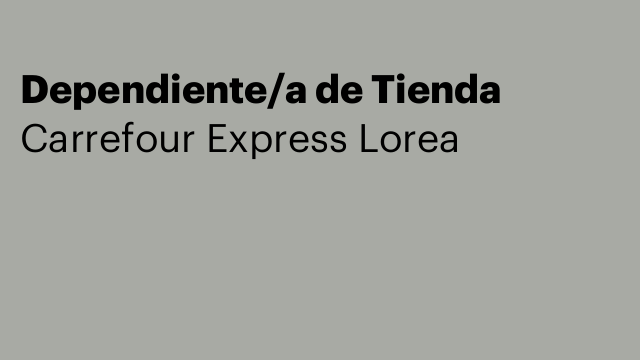 Dependiente/a de Tienda