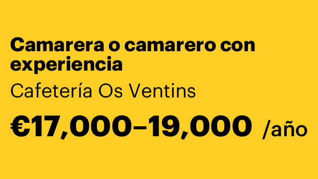 Camarera o camarero con experiencia