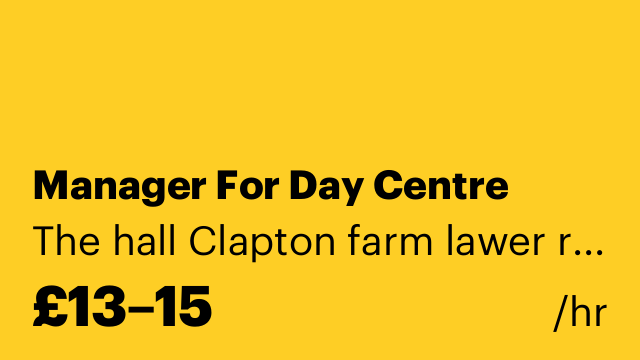 Manager For Day Centre