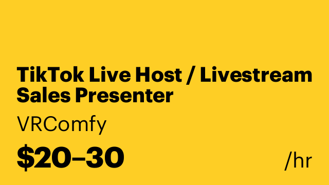 TikTok Live Host / Livestream Sales Presenter