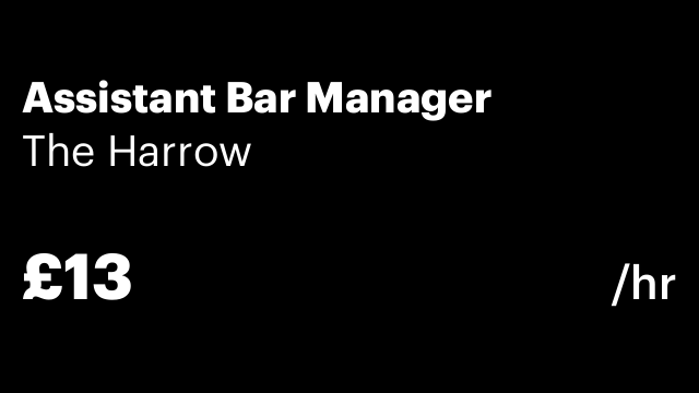 Assistant Bar Manager