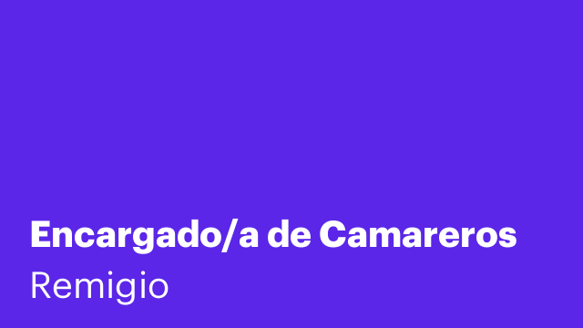 Encargado/a de Camareros