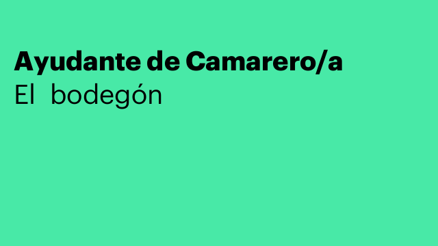 Ayudante de Camarero/a