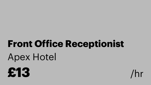 Front Office Receptionist