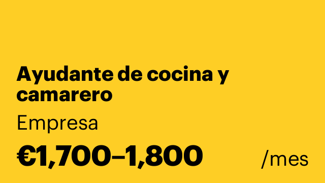 Ayudante de cocina y camarero