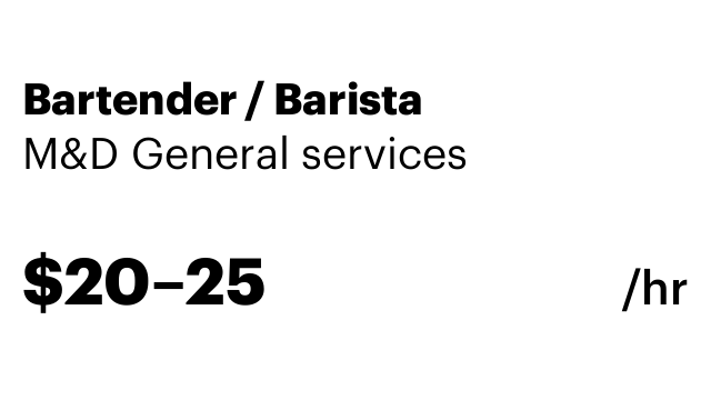 Bartender / Barista
