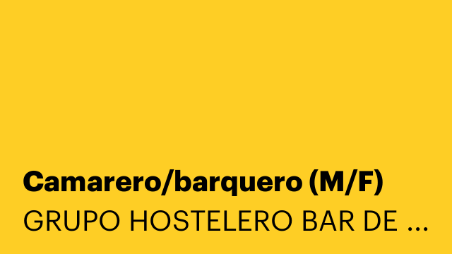 Camarero/barquero (M/F)