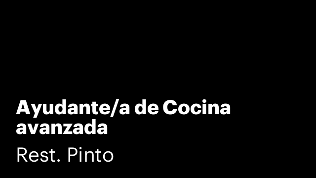 Ayudante/a de Cocina avanzada