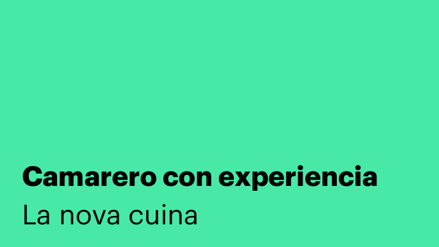 Camarero con experiencia