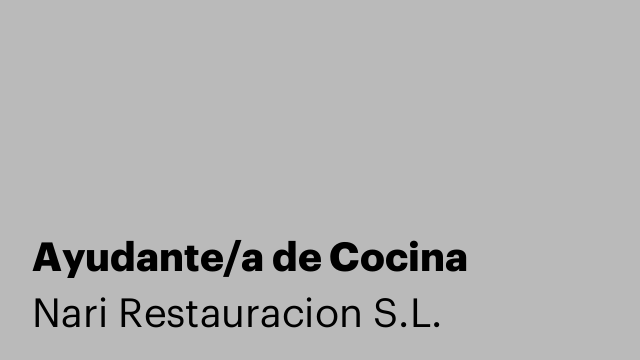 Ayudante/a de Cocina