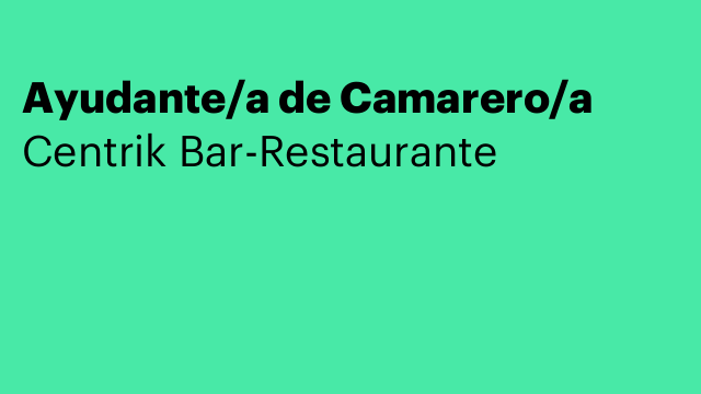 Ayudante/a de Camarero/a