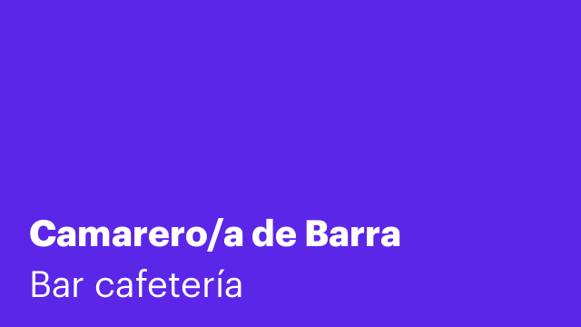 Camarero/a de Barra