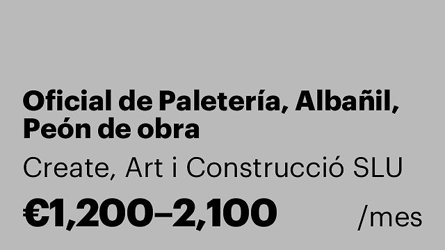 Oficial de Paletería, Albañil, Peón de obra
