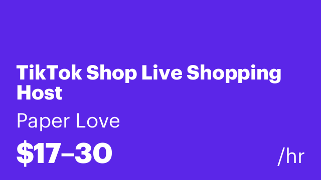 TikTok Shop Live Shopping Host