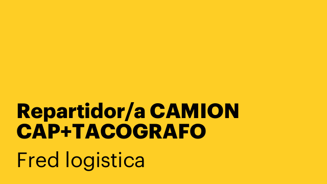 Repartidor/a CAMION  CAP+TACOGRAFO