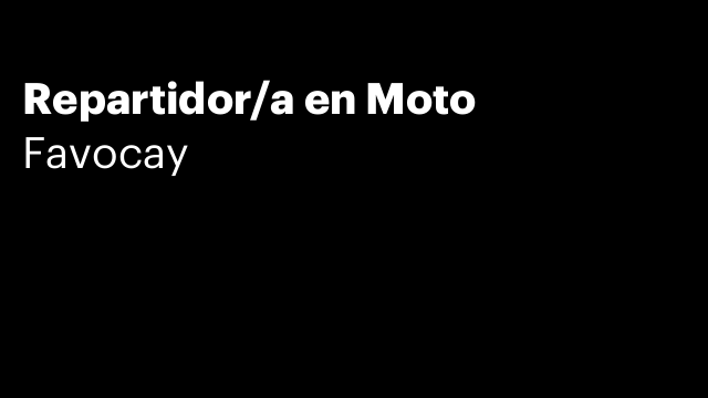 Repartidor/a en Moto