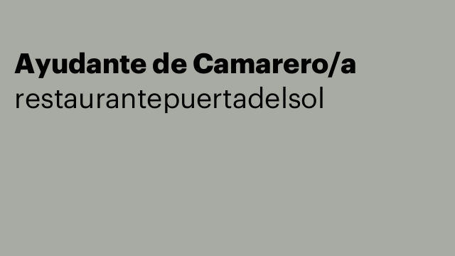 Ayudante de Camarero/a