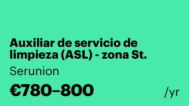 Auxiliar de servicio de limpieza (ASL) - zona St. Martí [SLMDC]