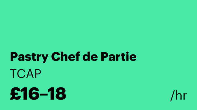 Pastry Chef de Partie