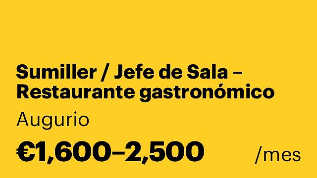 Sumiller / Jefe de Sala – Restaurante gastronómico