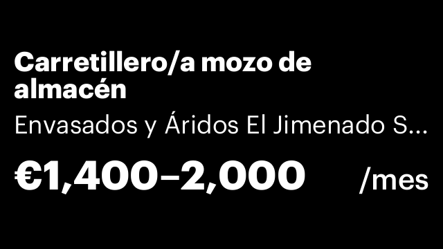 Carretillero/a mozo de almacén