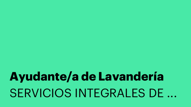Ayudante/a de Lavandería