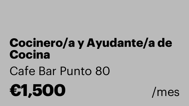 Cocinero/a y Ayudante/a de Cocina