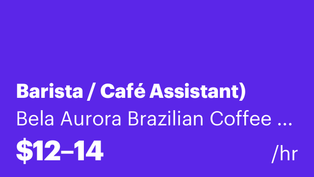 Barista / Café Assistant)