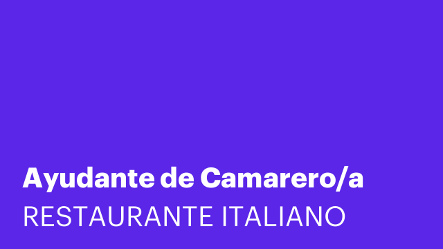 Ayudante de Camarero/a