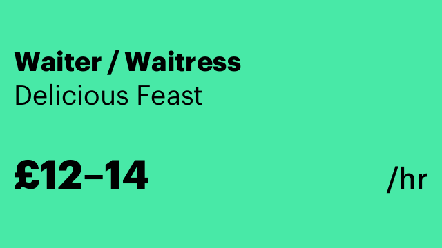 Waiter / Waitress