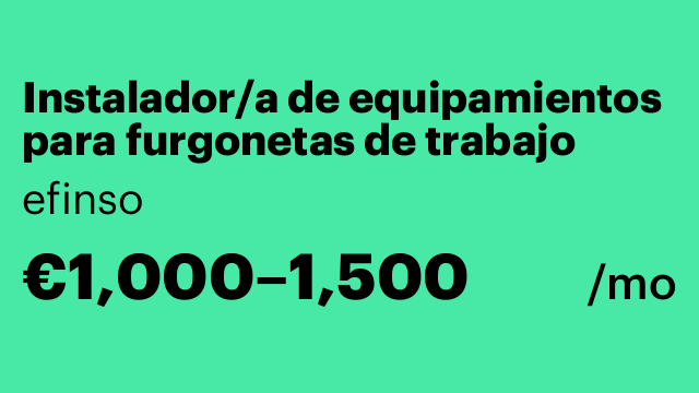Instalador/a de equipamientos para furgonetas de trabajo