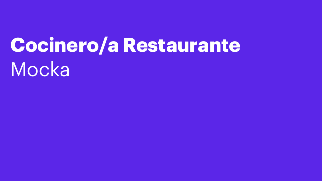 Cocinero/a Restaurante