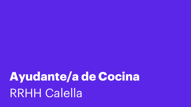 Ayudante/a de Cocina