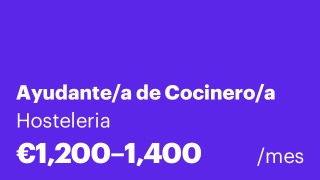 Ayudante/a de Cocinero/a
