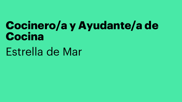 Cocinero/a y Ayudante/a de Cocina