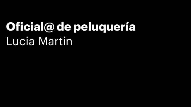 Oficial@ de peluquería