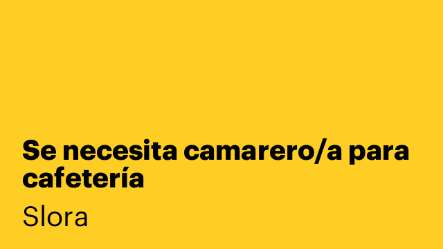 Se necesita camarero/a para cafetería