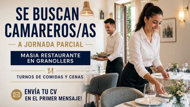 Camarero/a de Masía Restaurante Granollers