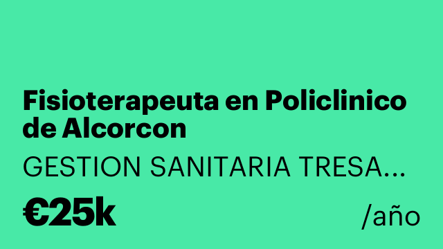 Fisioterapeuta en Policlinico de Alcorcon