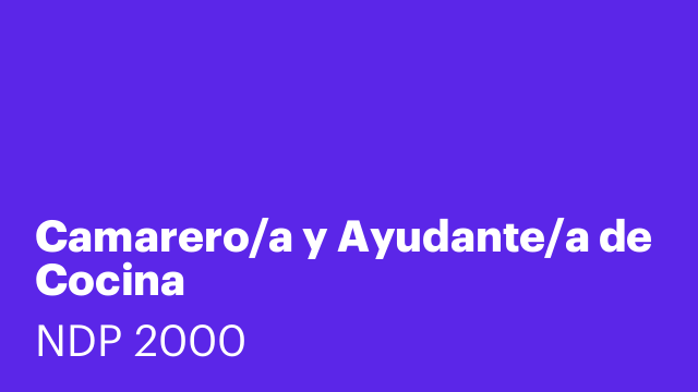 Camarero/a y Ayudante/a de Cocina