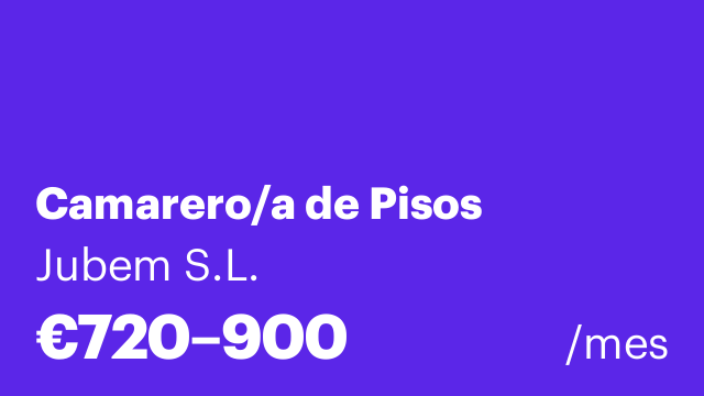 Camarero/a de Pisos