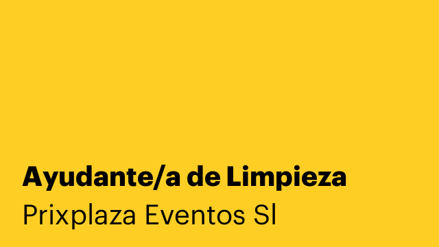 Ayudante/a de Limpieza