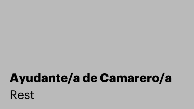 Ayudante/a de Camarero/a