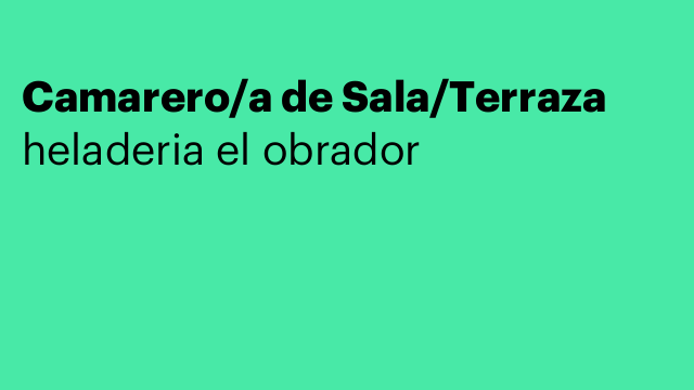 Camarero/a de Sala/Terraza