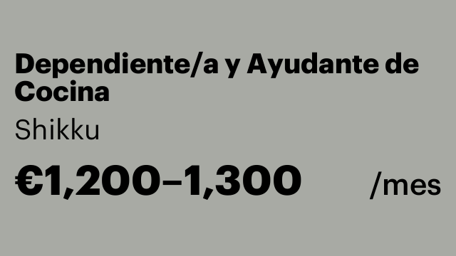 Dependiente/a y Ayudante de Cocina
